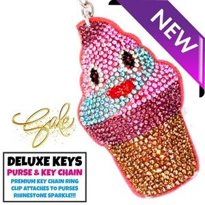 DeLuxe Keys Rhinestone Keychain/Purse Chain Ice Cream Swirl